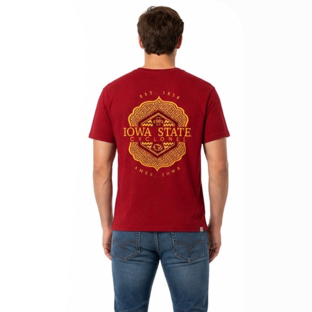 Iowa State Cyclones T Shirt Size Large Front Back Logo Ames 1858 100% Cotton New
